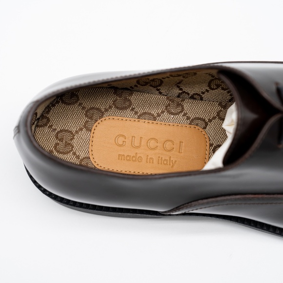 size 9.5G 10 US Gucci Tempe Cap Toe Oxford Dark Brown Leather Lace Up Shoes main image 7